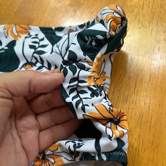 Floral Side Ruched High Waist Swim Bottom Bikini Tummy Control Summer , Size M - Picture 6 of 8